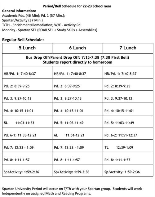 Bell Schedule